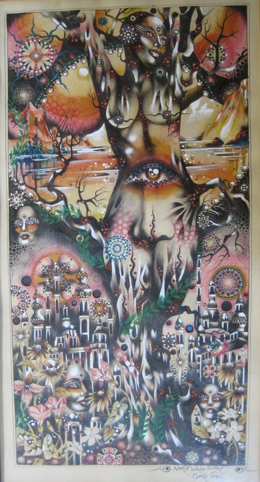 Mixed Media painting by Philip Stone. Philip was an up and coming talented Gay artist in the 1970s from Hamilton, Ontario, Canada. He was also known as the 
