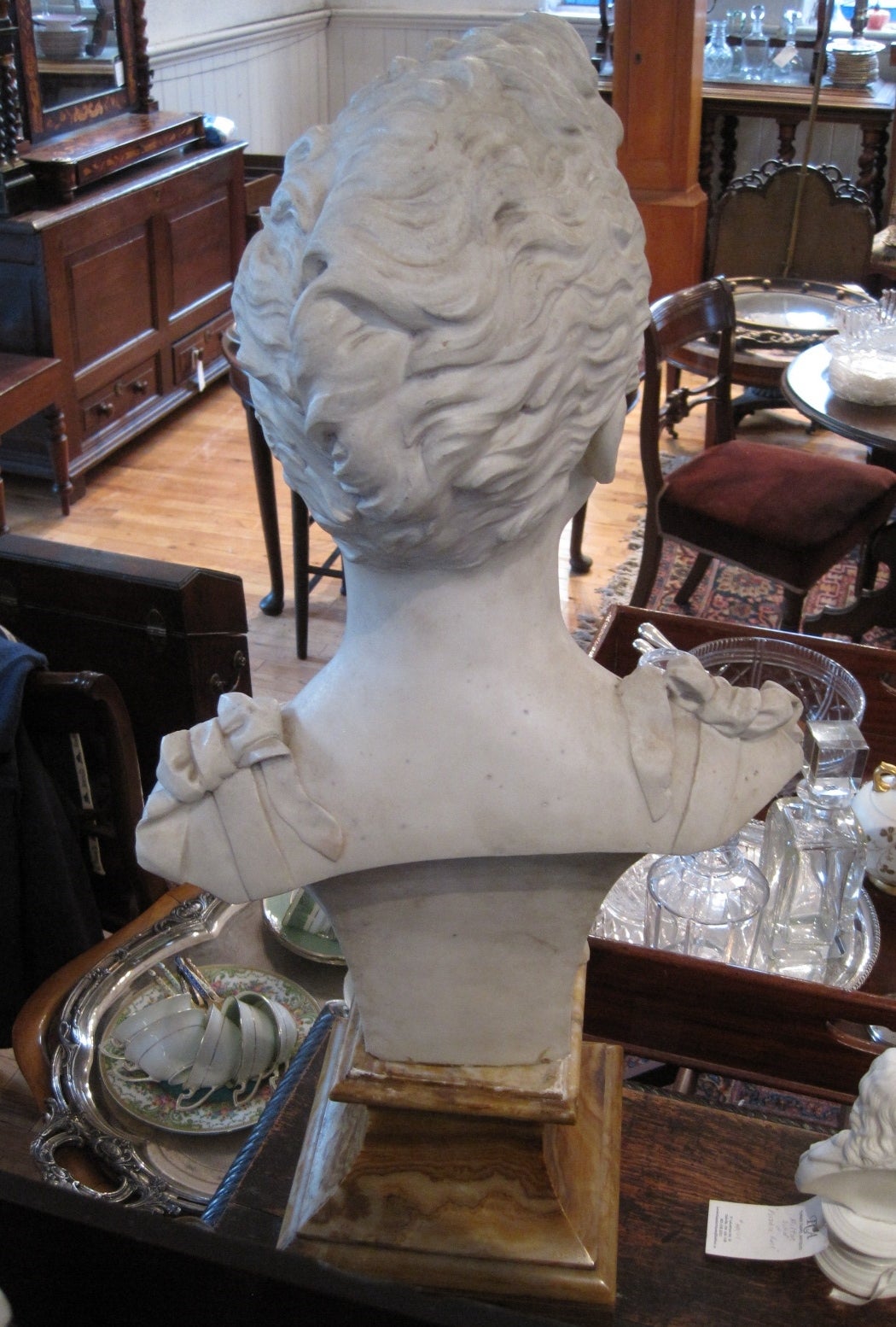 19th Century Art Nouveau Marble Bust Sculpture In Good Condition In Hamilton, Ontario
