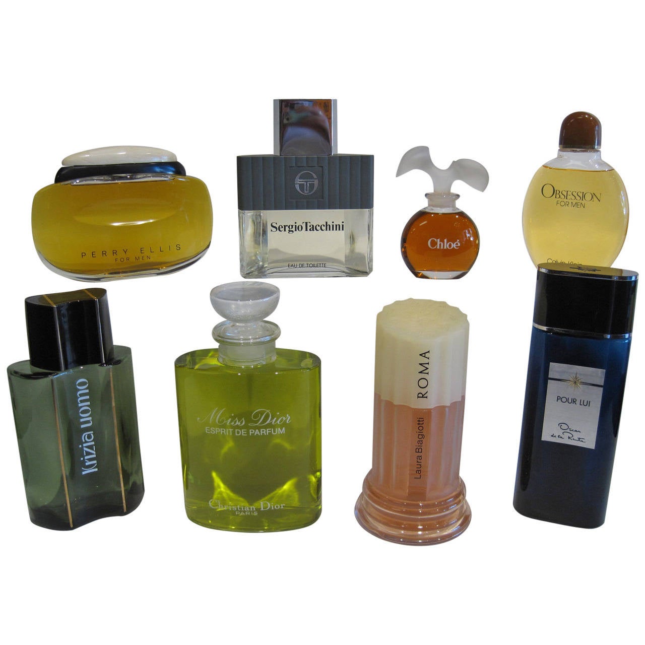 Eight Factice Perfume Store Display Bottles at 1stdibs