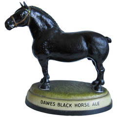 Vintage Ross Butler for Dawes Black Horse Ale Horse Sculpture, Advertising Sign