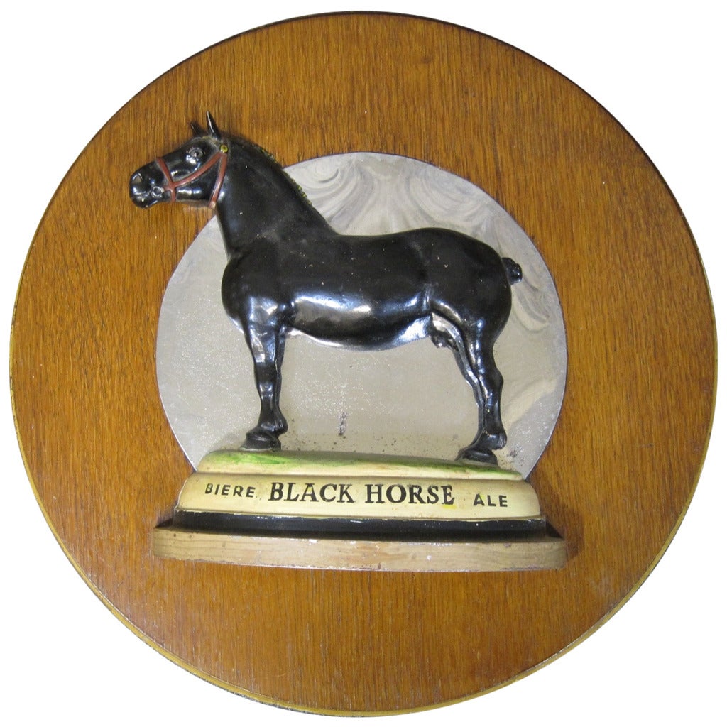 Ross Butler Horse Sculpture for Dawes Black Horse Ale Advertising Sign