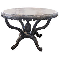 Ceylonese Ebony Dining Table, Anglo-Indian, 19th Century