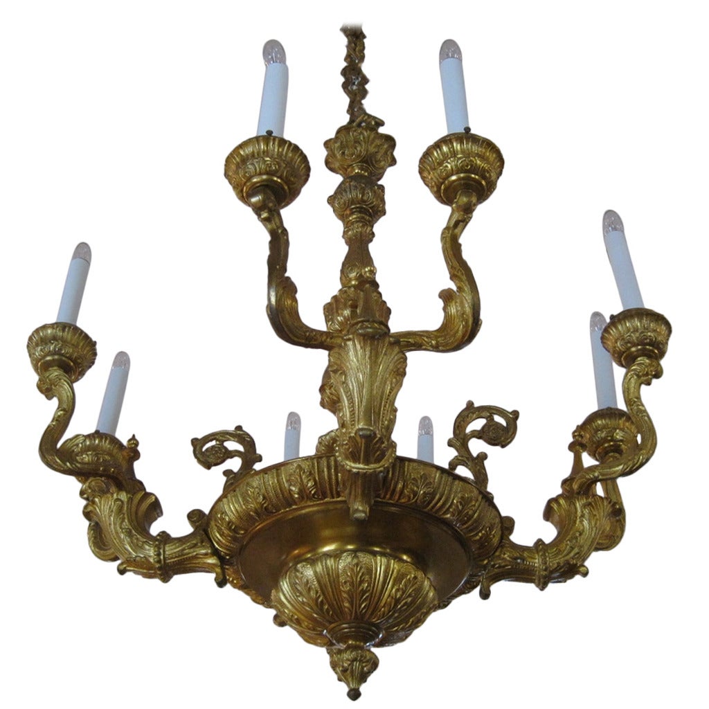 French Bronze Ball Chandelier For Sale at 1stdibs