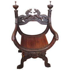 19th Century Chinese Carved Dragon Chair