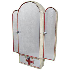 bekæmpe foretrækkes Måler Art Deco Red Cross Medicine Cabinet and Mirror at 1stDibs
