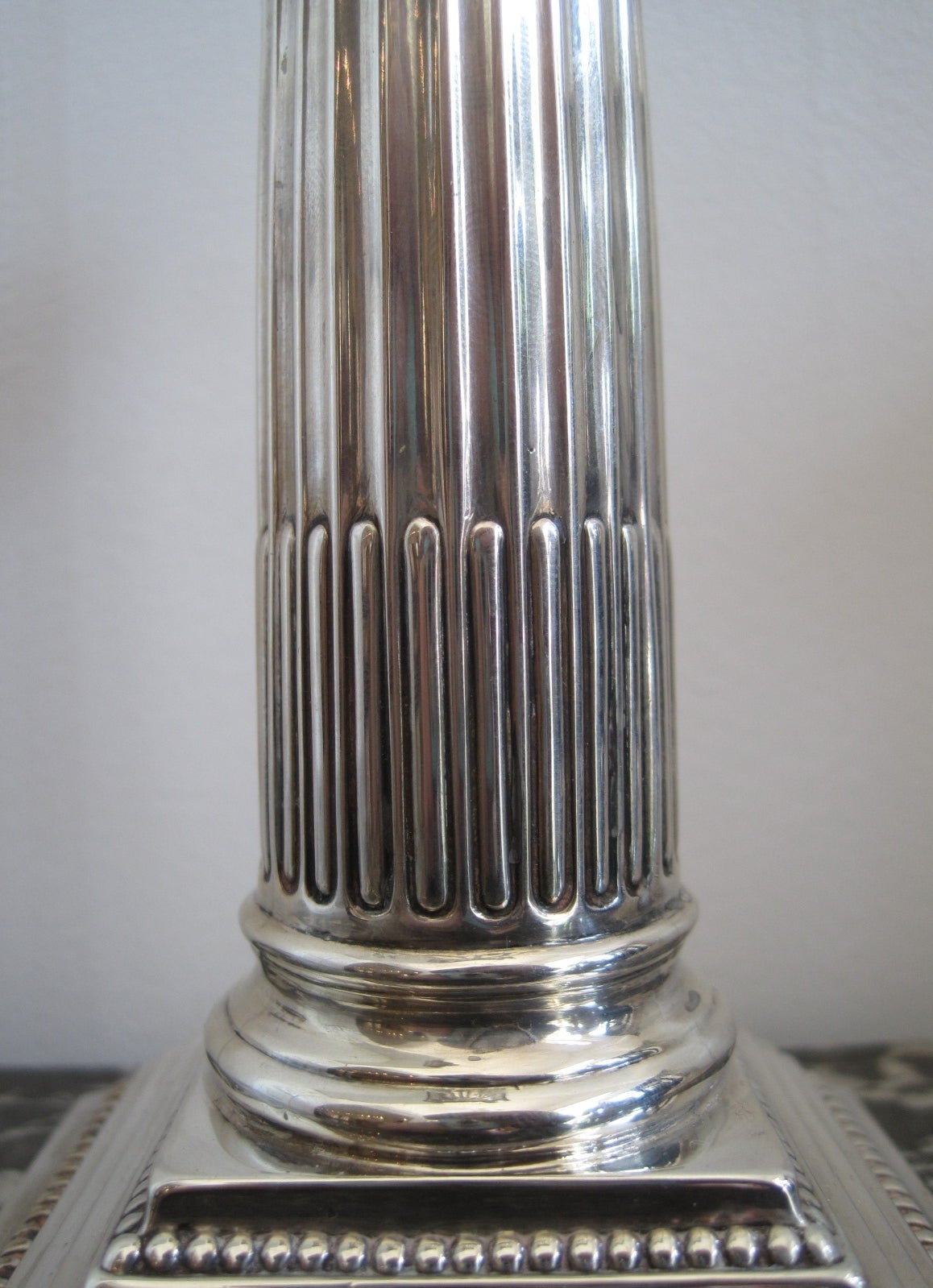 19th Century Corinthian Sterling Silver Candlesticks, Neoclassical Revival In Good Condition In Hamilton, Ontario