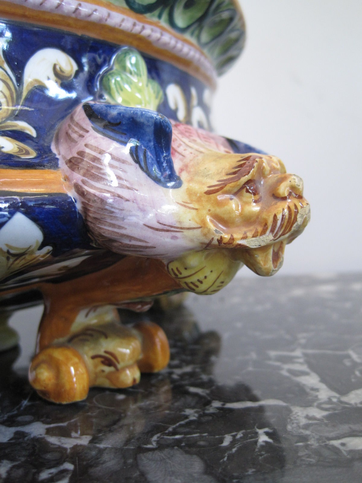 Egisto Fantechi Italian Majolica Centrepiece Bowl, Renaissance Revival