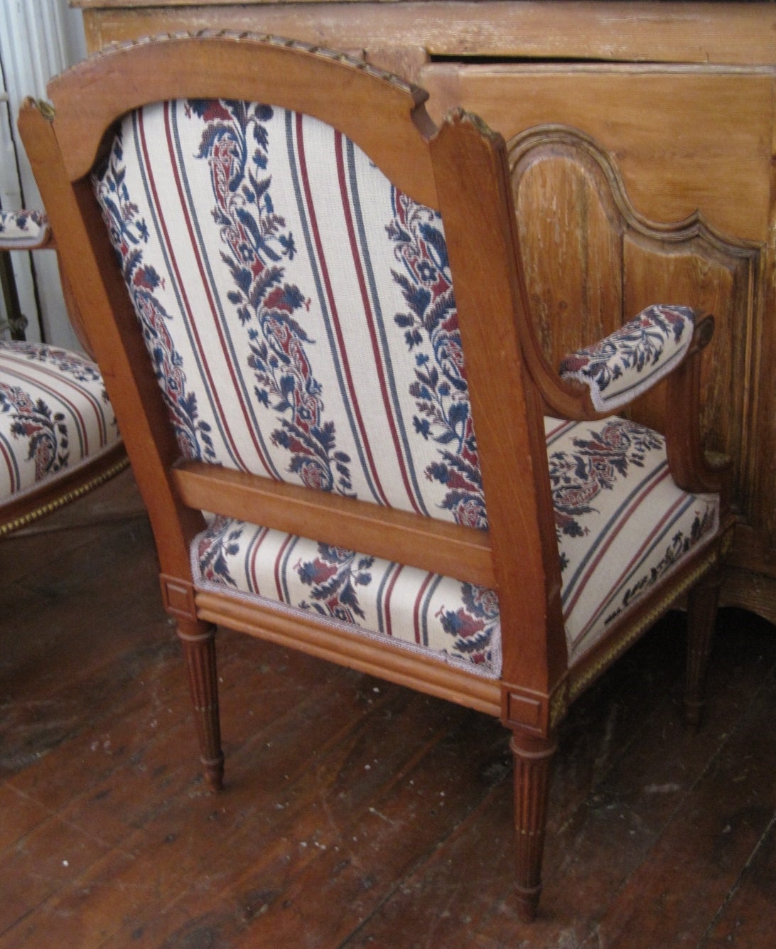 Pair of French Louis XVI Fauteuils Gilt Armchairs, 19th Century 3