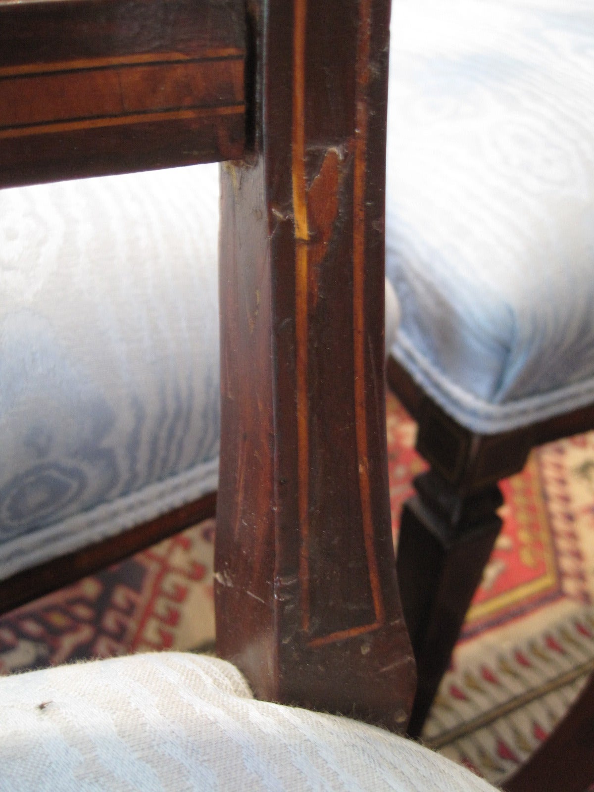 Four Edwardian Period Inlaid Mahogany and Satinwood Dining Chairs 4