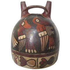 Antique Pre-Columbian Nazca Polychromed Pottery Vessel, circa 100 B.C