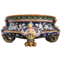 Egisto Fantechi Italian Majolica Centrepiece Bowl, Renaissance Revival