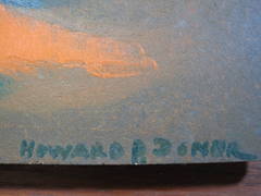 Howard P. Doner Abstract Oil Painting in Teak Frame
