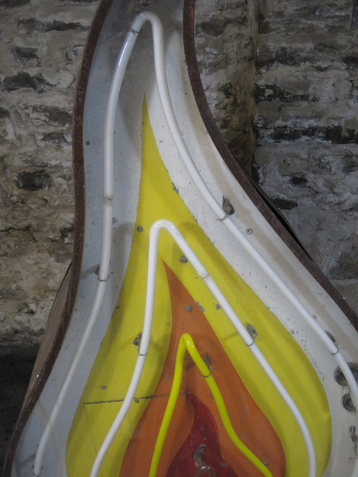 1930s Neon Flame Sign In Distressed Condition In Hamilton, Ontario
