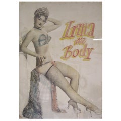 Vintage "Irma the Body" Burlesque Performer Poster