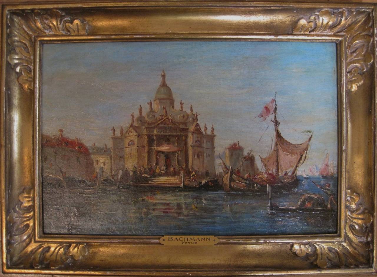 20th Century Alfred August Felix Bachmann Oil Painting, 