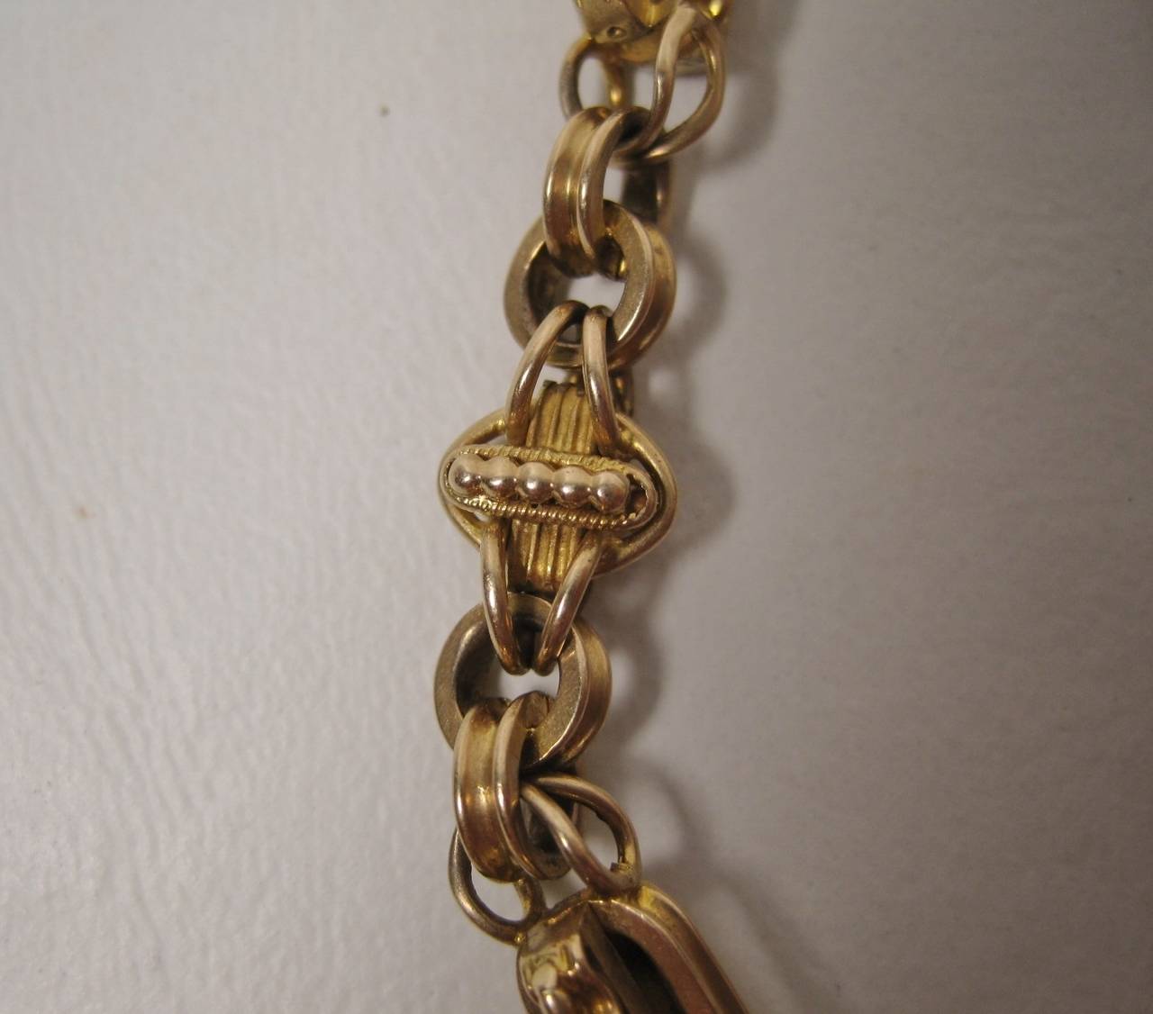 19th Century 14-Karat Gold Watch Fob Chain and Pendants 3