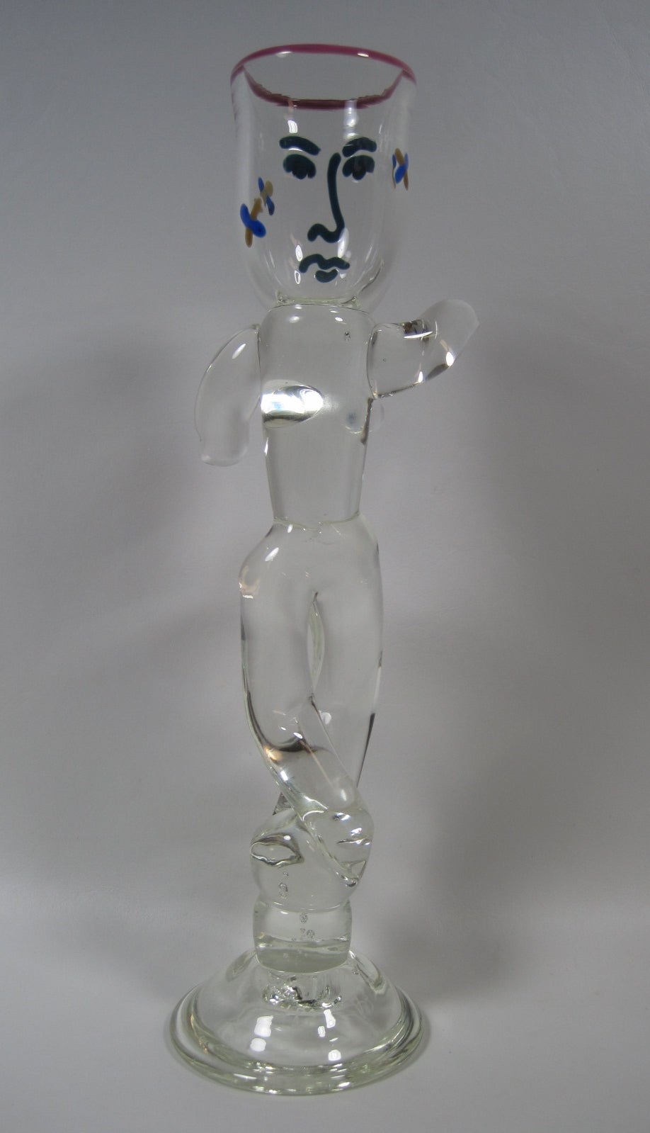 William Bernstein Art Glass Figural Lady Sculpture In Good Condition For Sale In Hamilton, Ontario