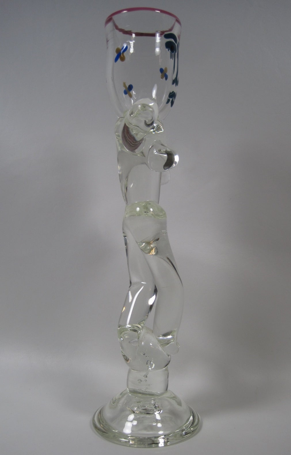 20th Century William Bernstein Art Glass Figural Lady Sculpture For Sale