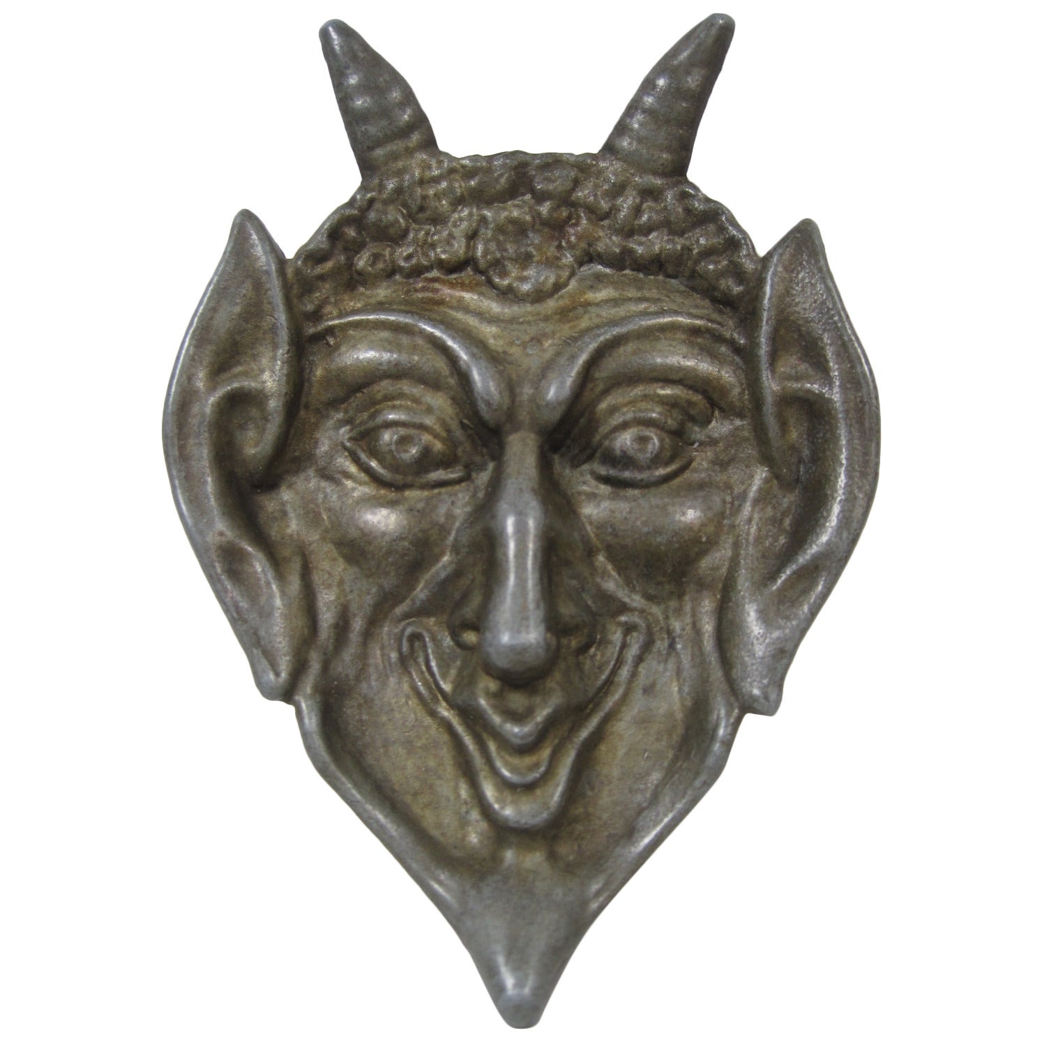 Russian Horned Devil Head Ashtray, Metalware