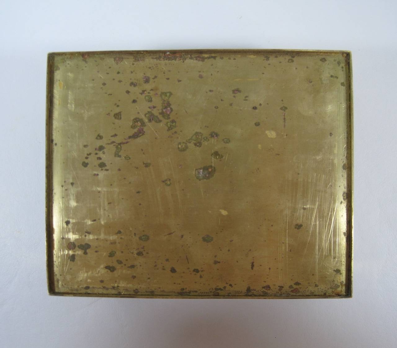 Erhard & Sons Art Nouveau Brass Repousse Tobacco or Jewelry Box 1