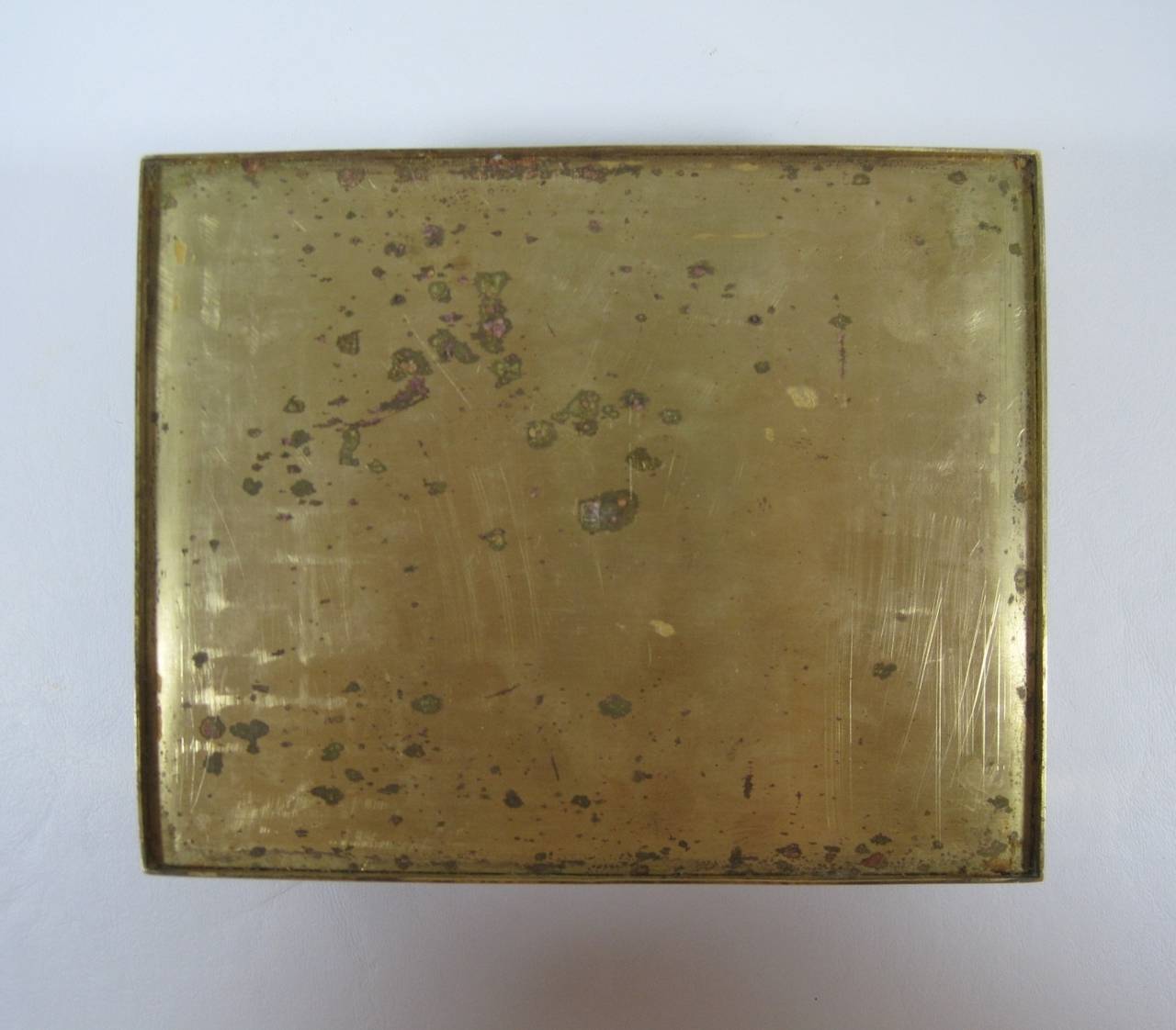 Erhard & Söhne Art Nouveau Messing Repousse Tabak oder Schmuck-Box 3