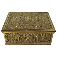 Erhard & Söhne Art Nouveau Messing Repousse Tabak oder Schmuck-Box