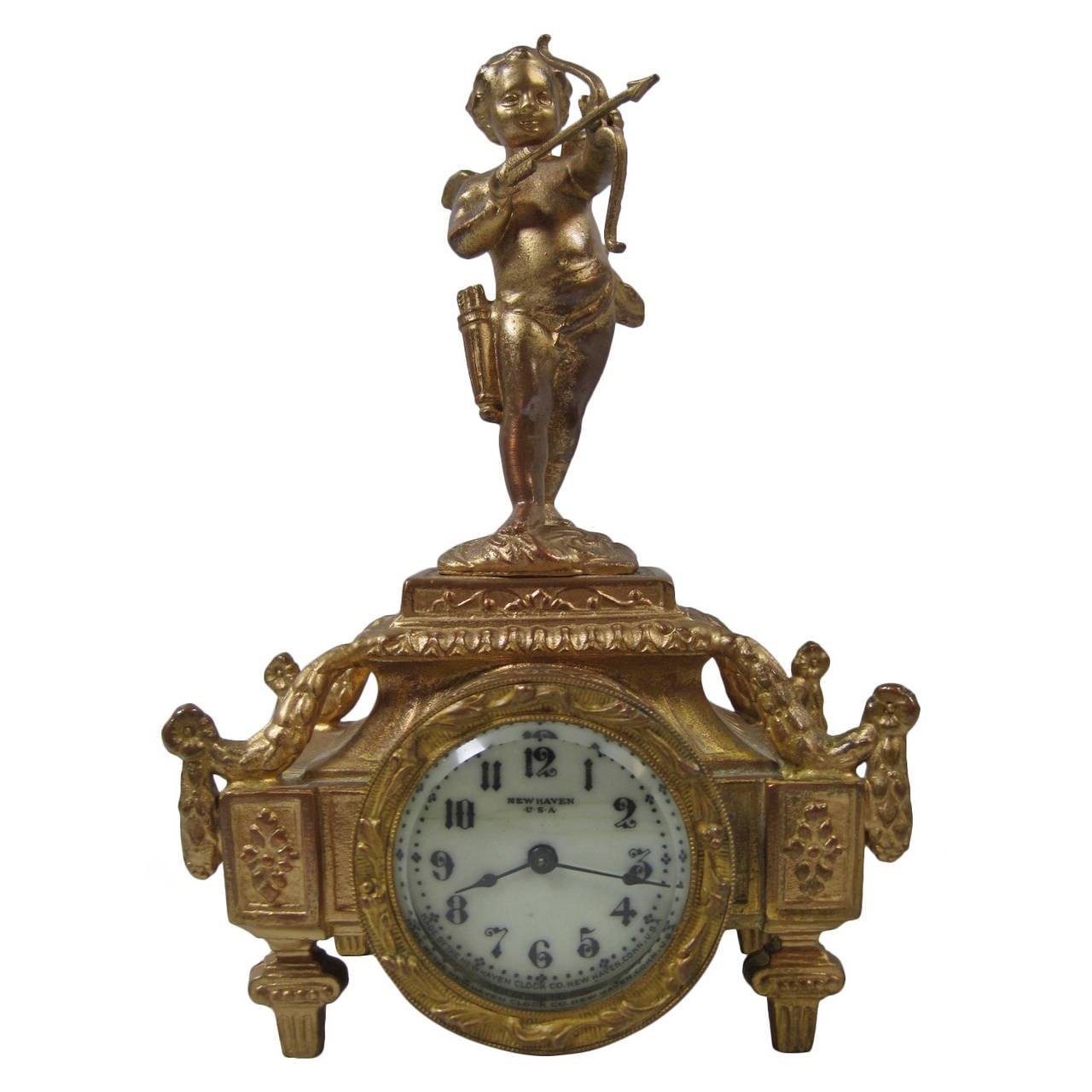 New Haven Figural Cherub Clock, 19th Century at 1stDibs