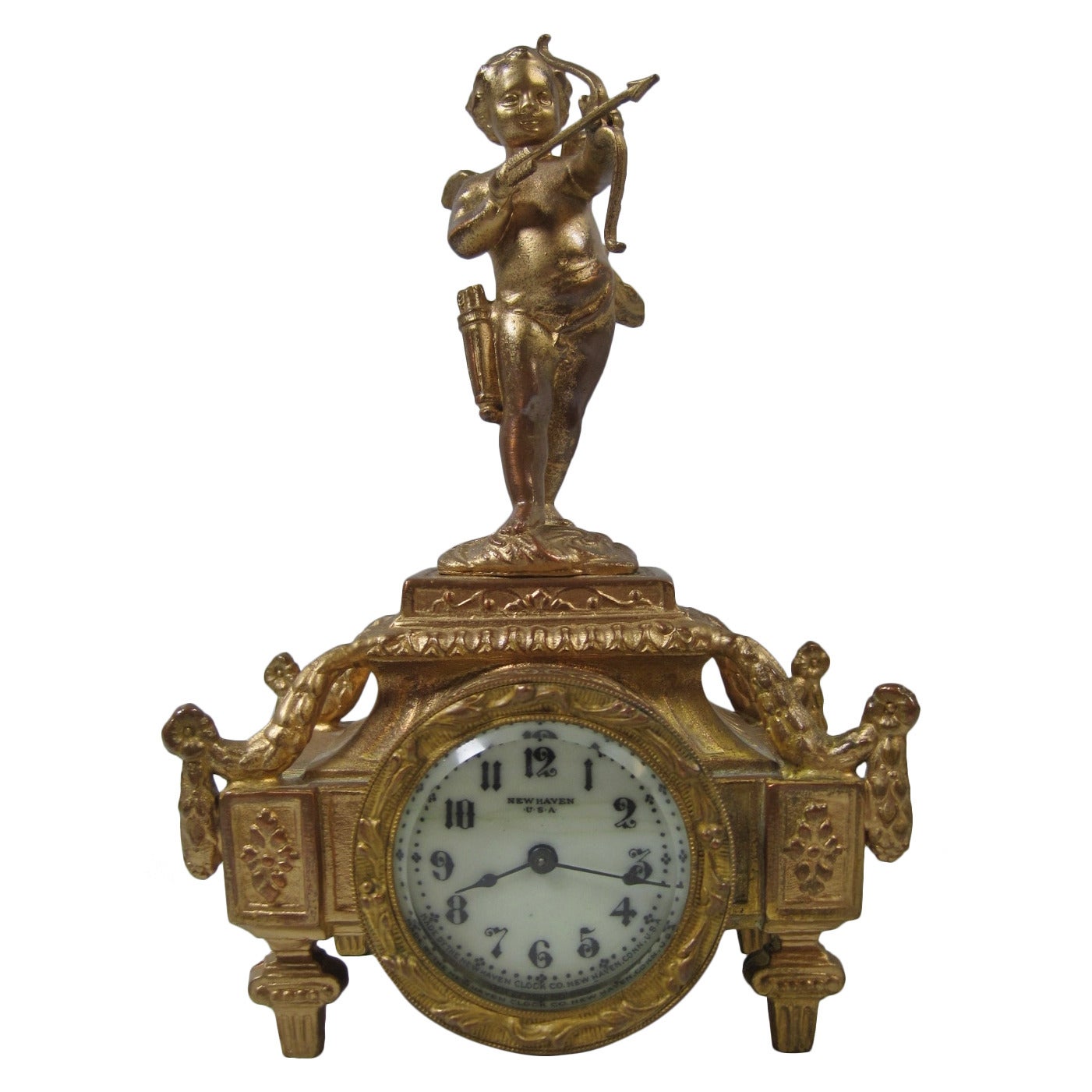 New Haven Figural Cherub Clock, 19th Century 