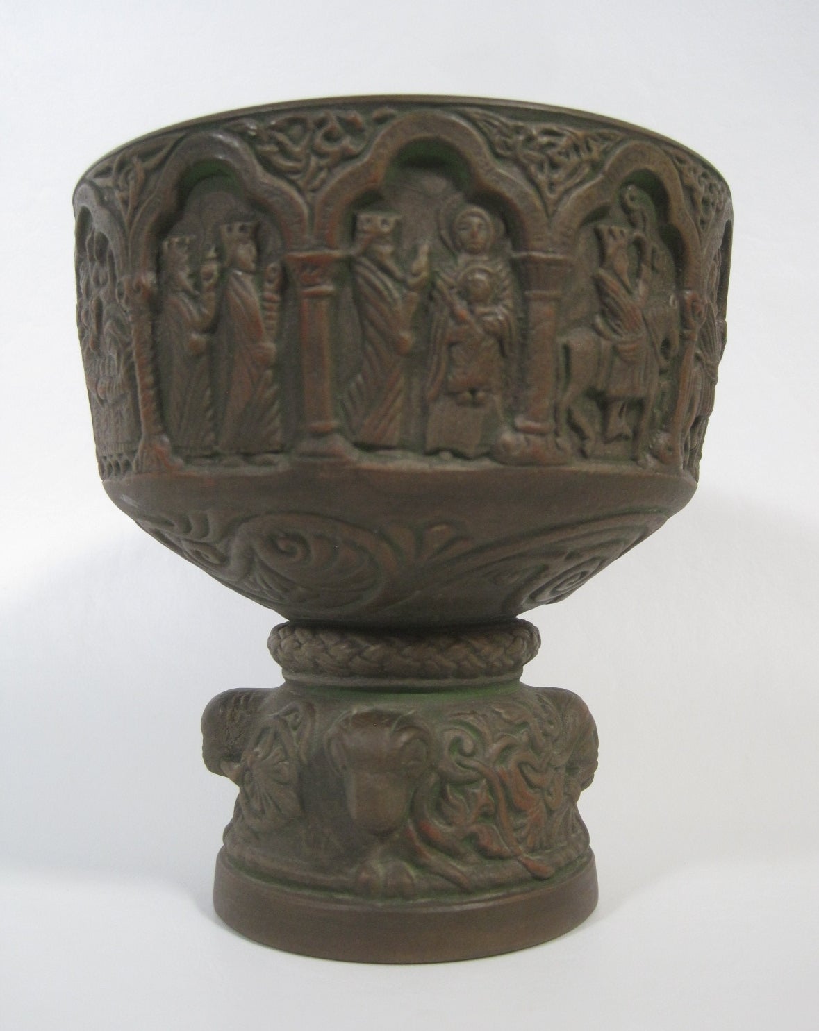 Lauritz Hjorth Pedestal Vase, Bornholm Denmark Art Pottery at 1stDibs