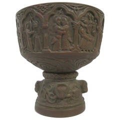 Lauritz Hjorth Pedestal Vase, Bornholm Denmark Art Pottery