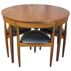 Hans Olsen for Frem Rojle Teak Dining Table and Chairs, Mid-Century Modern