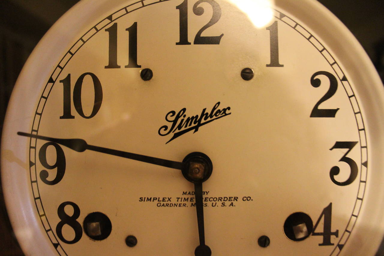 antique simplex time recorder clock