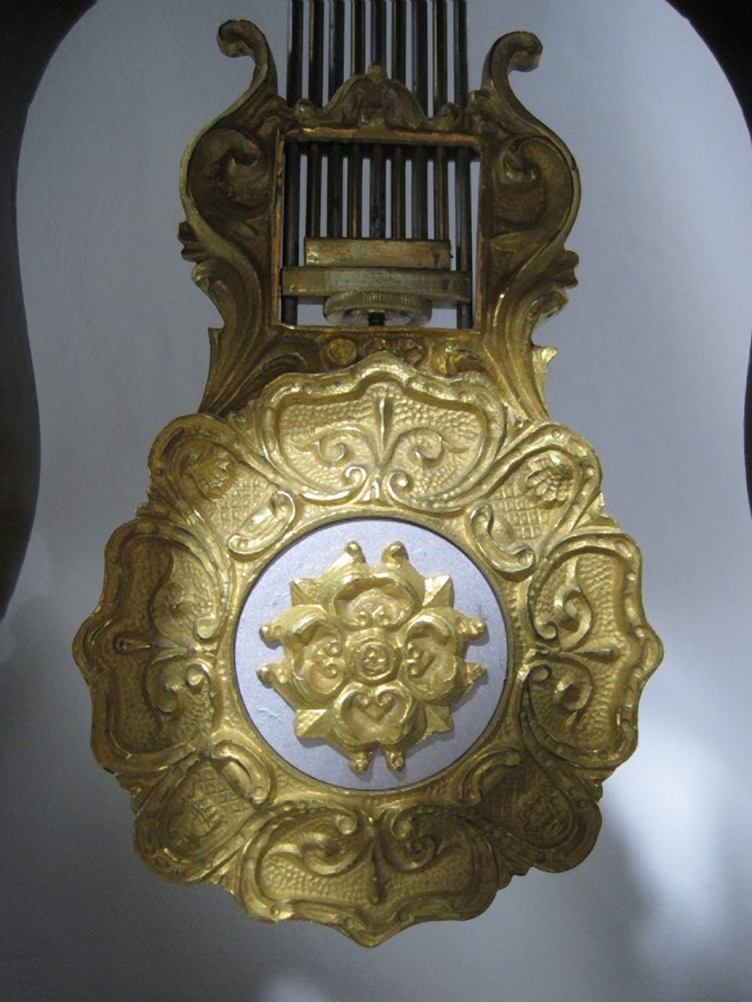 Louis XVI 19th Century French Portico Clock with Bone Inlay For Sale