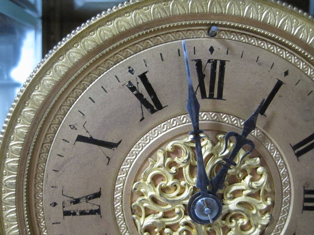 19th Century French Empire Style Portico Clock For Sale 2