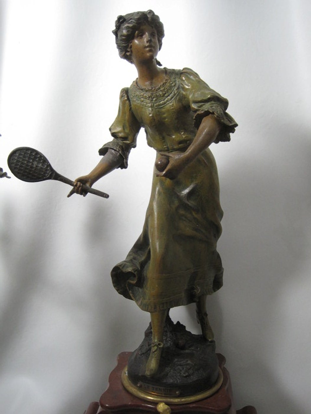 19th Century French Tennis Themed Figural Clock Garniture