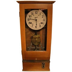 Vintage Simplex Time Recorder Clock, Machine Age