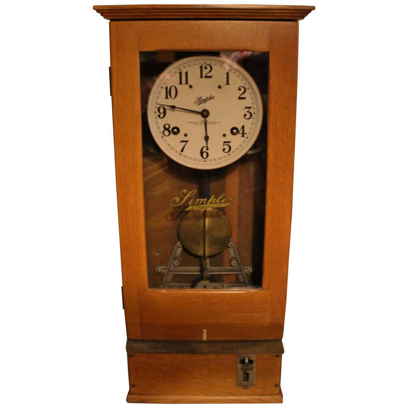 Simplex Time Recorder Clock, Machine Age at 1stDibs | antique simplex ...