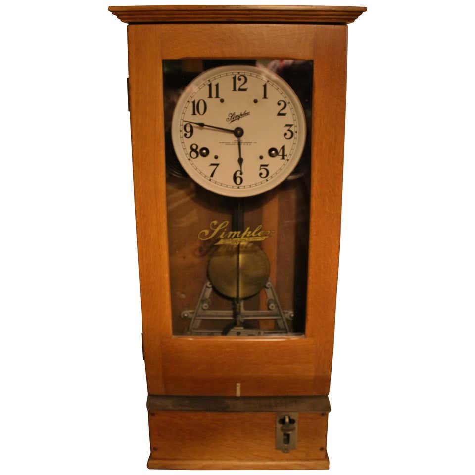 Simplex Time Recorder Clock, Machine Age at 1stDibs | antique simplex ...