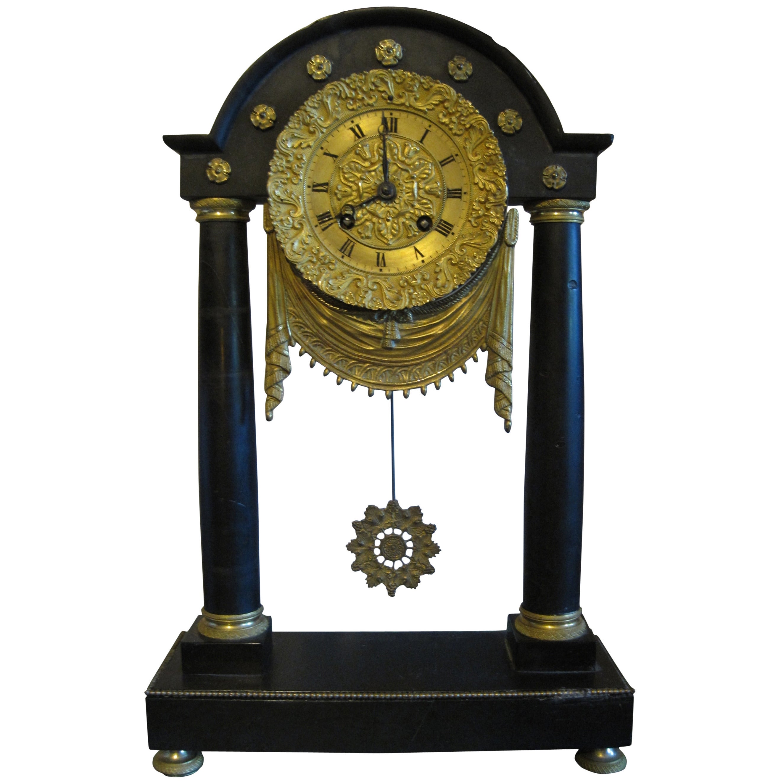 Portico Clock, French Empire Period, Early 19th Century