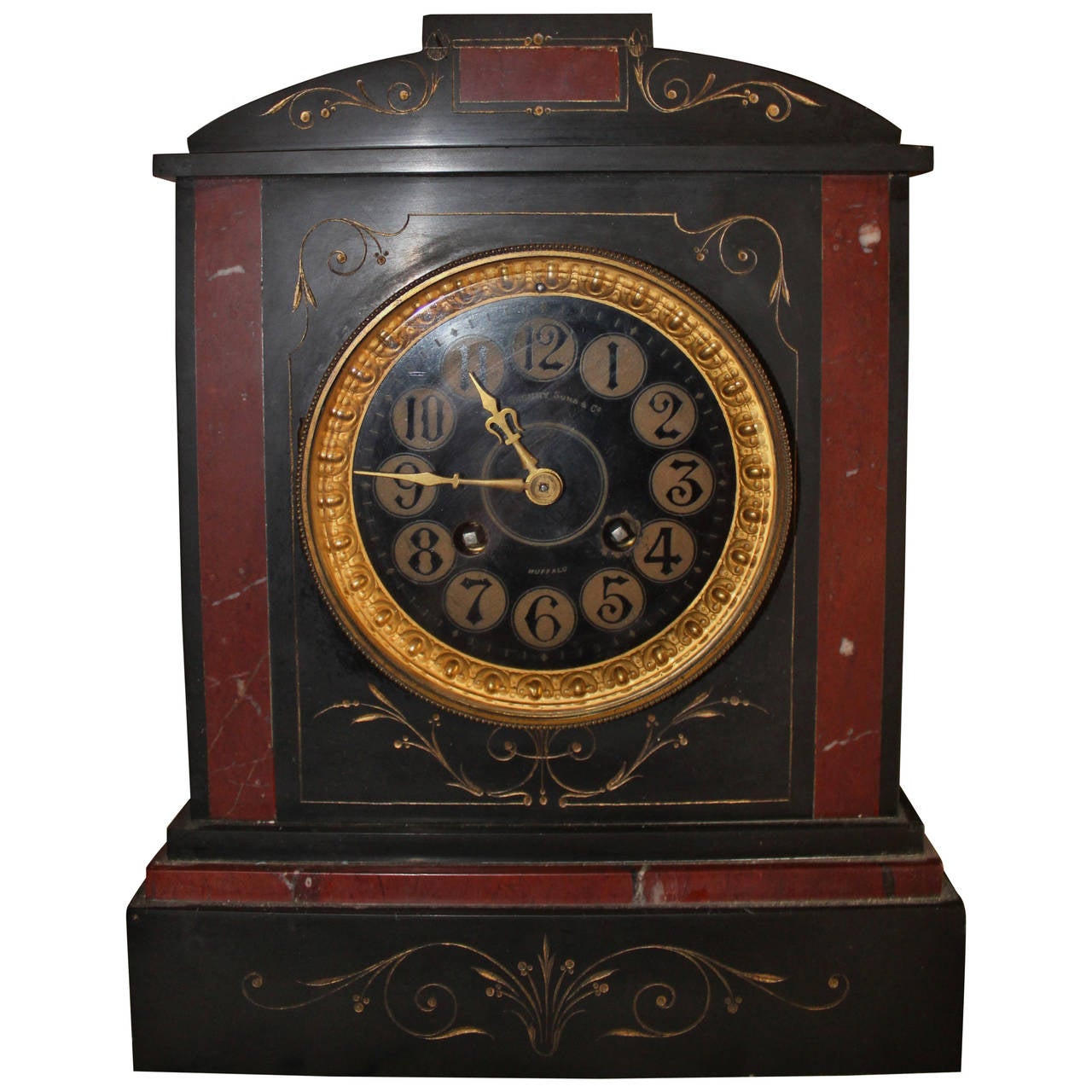 19th Century French Marble Mantel Clock, Louis XVI Style For Sale