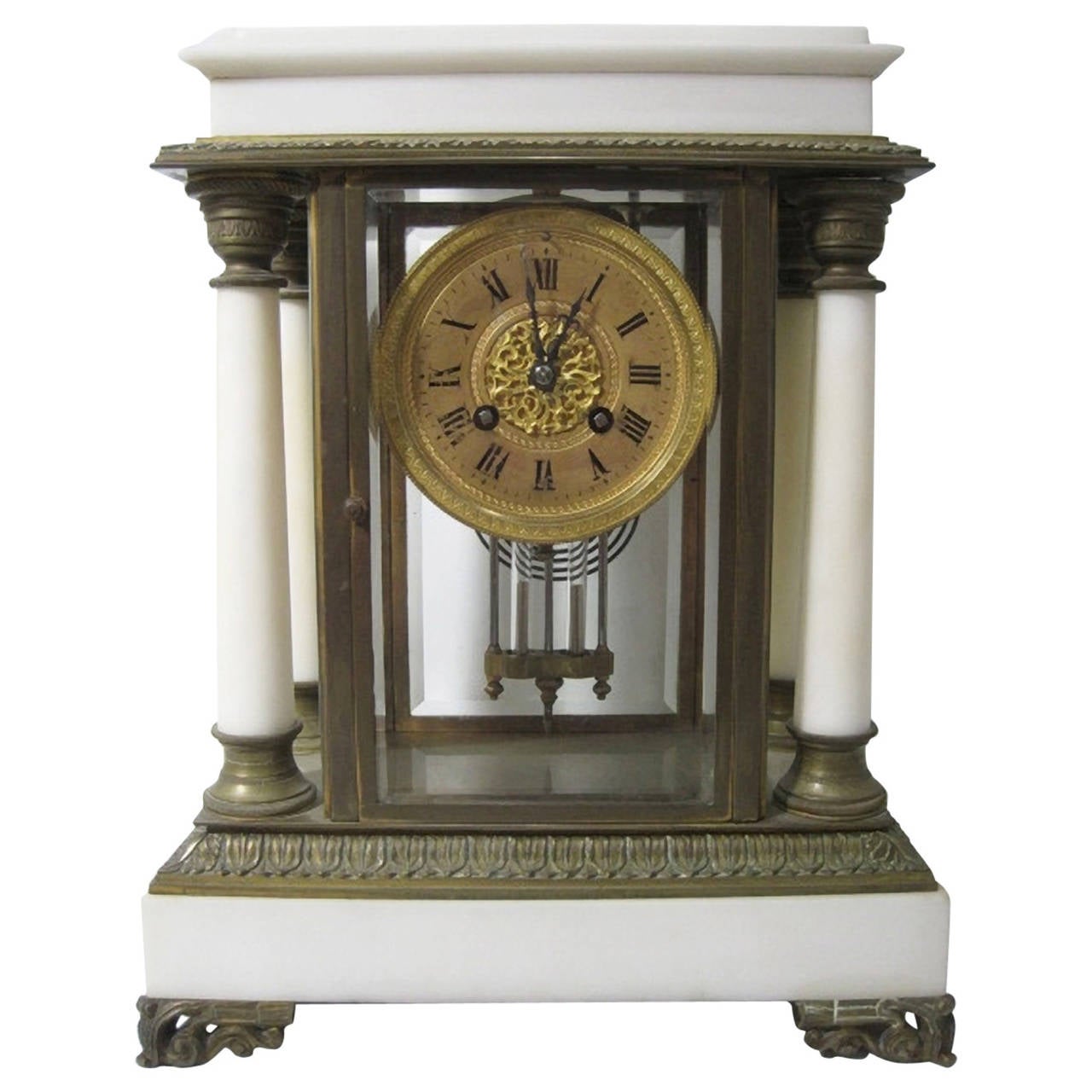 Orologio da portico in stile impero francese del XIX secolo