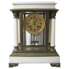 19th Century French Empire Style Portico Clock