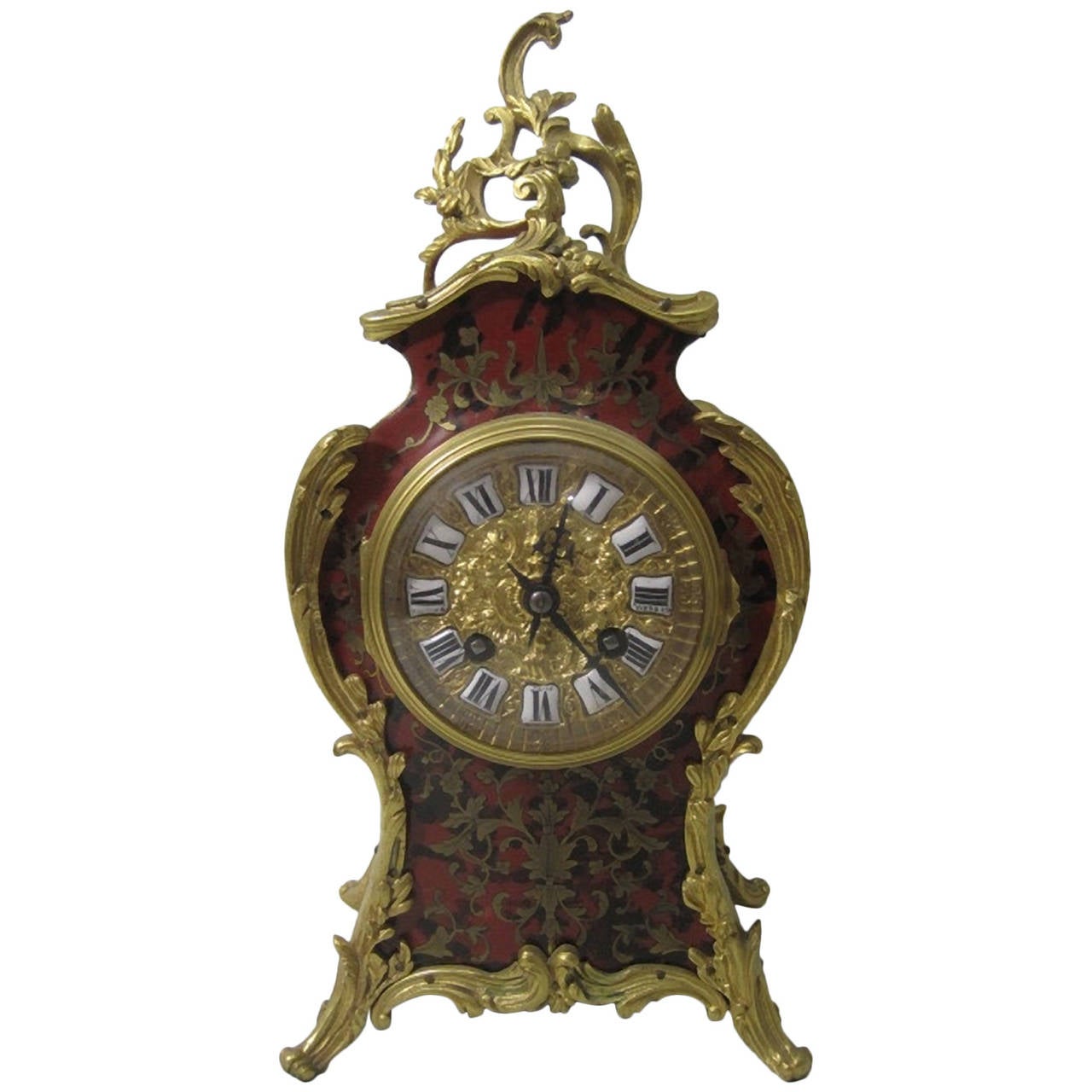 Französische Kaminuhr „Boulle“ aus dem 19. Jahrhundert, Louis XV.-Stil