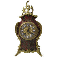 19th Century French "Boulle" Mantel Clock, Louis XV Style