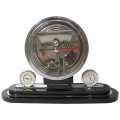 Retro German Art Deco Desk Top Barometer and Weather Station