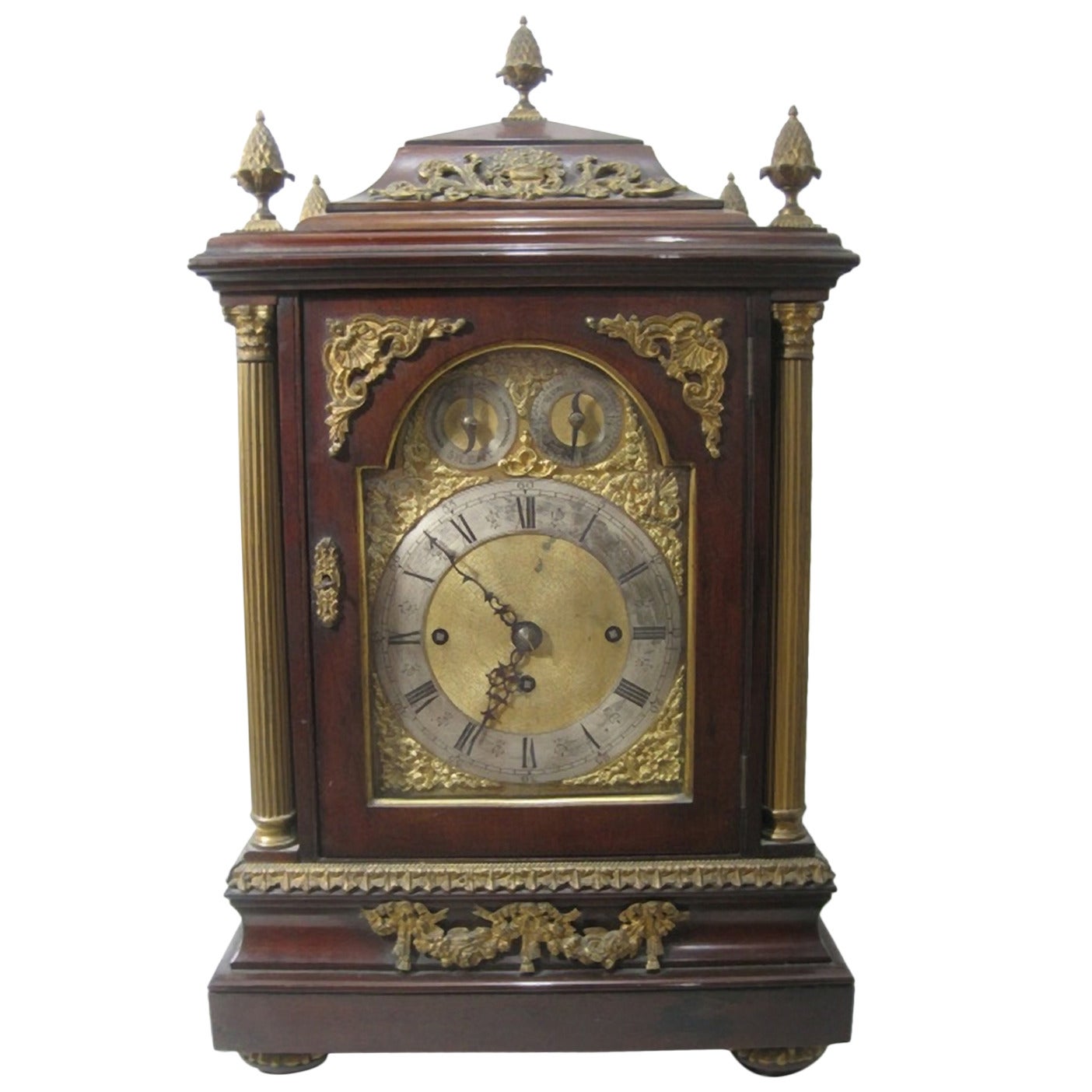 English Bracket Clock, 19th Century Georgian 