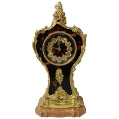 Horloge de table boudoir italienne de style « Boulle »