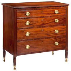 Sheraton Diminutive Brass Inlaid Chest of Drawers, circa 1807