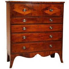 Hepplewhite Inlaid Mahogany Five-Drawer Chest, circa 1800