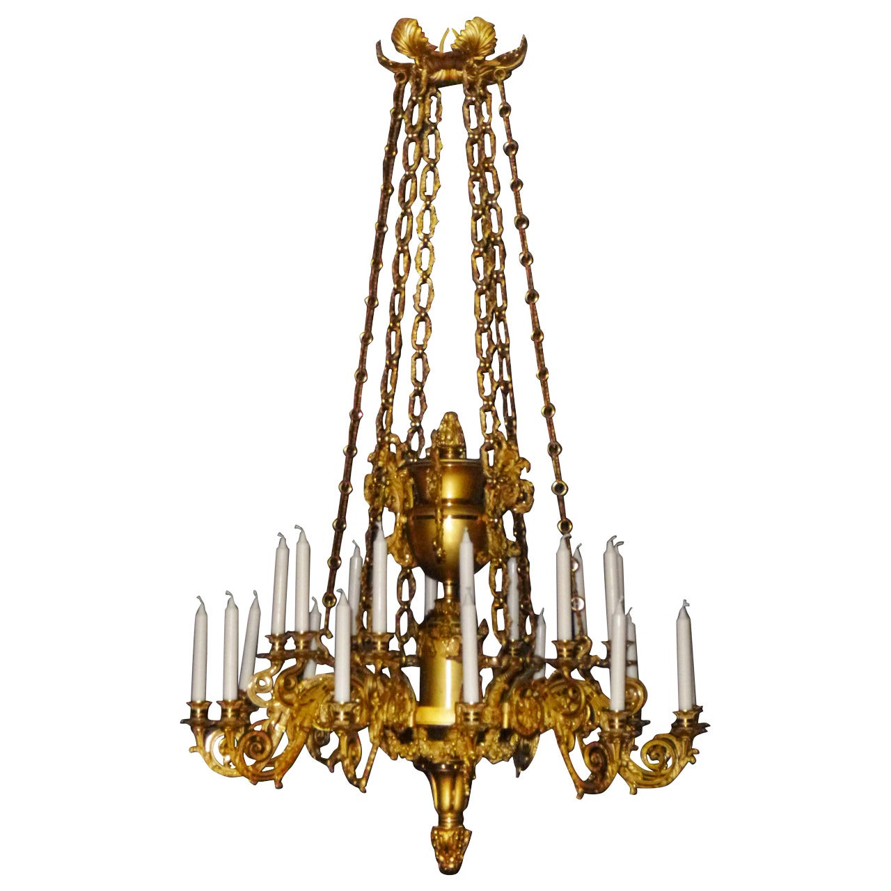 George IV Lacquered Brass Twenty-Four-Light Chandelier, circa 1830